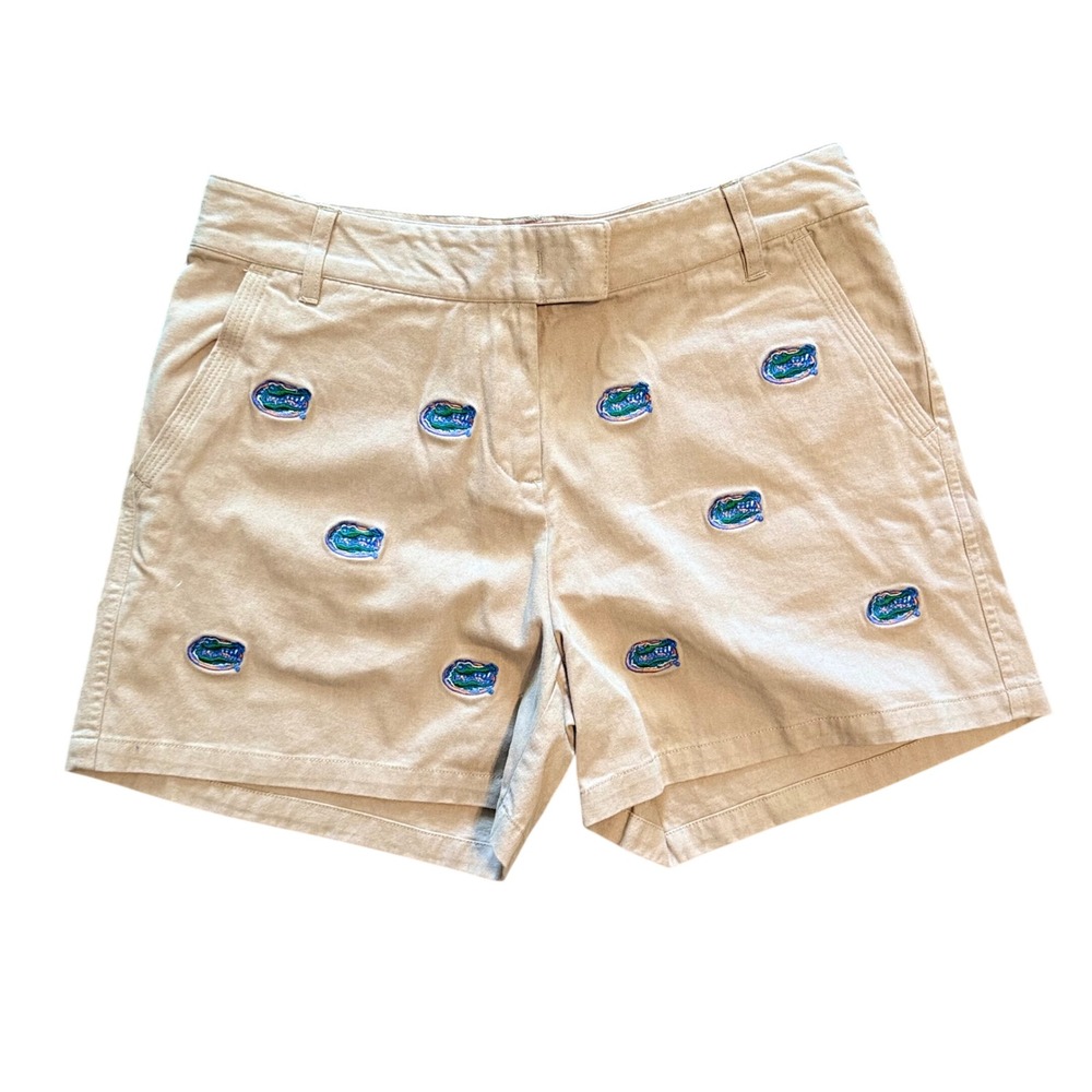 Pennington & Bailes Florida Gators Embroidered Chino Shorts Womens 8 Khaki Tan